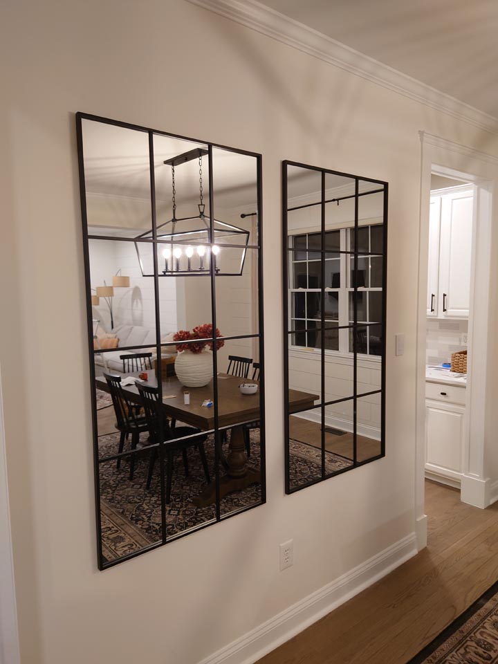 Installing two mirrors